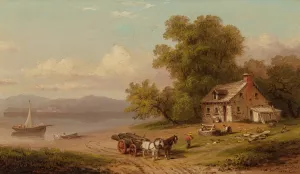The Wood Cart by Xanthus Russell Smith Oil Painting