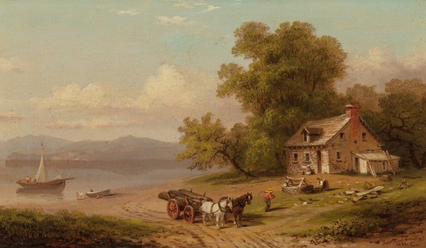 The Wood Cart  by Xanthus Russell Smith - Hand-Painted Oil Painting Reproduction