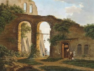 Gifts For The Monastery by Xaver Laurent Oil Painting