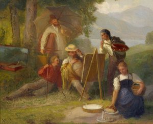 The Landscapist by Xaver Schwegler Oil Painting