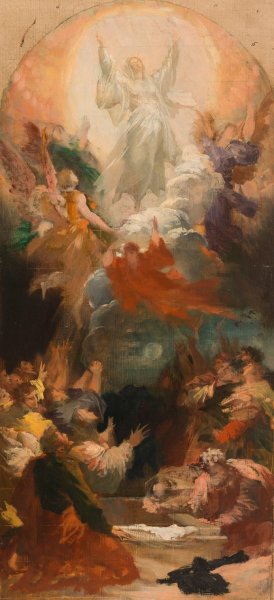L'Assomption by Xavier-Alphonse Monchablon Oil Painting