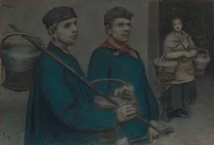 Peasants by Xavier Mellery Oil Painting
