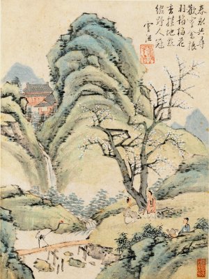 Album of Seasonal Landscapes, Leaf A by Xiao Yuncong Oil Painting
