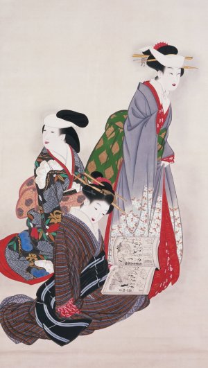 Young Maidens by Yamaguchi Soken Oil Painting