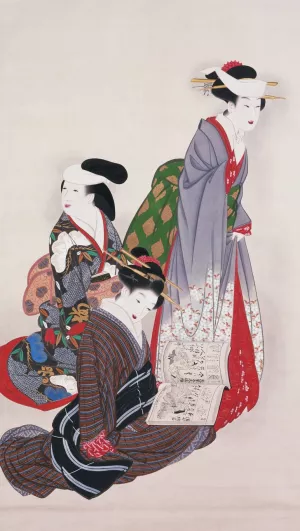 Young Maidens by Yamaguchi Soken Oil Painting