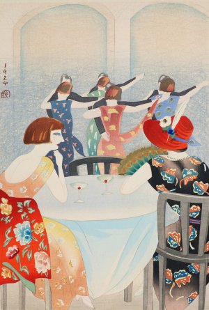 Dancing at the New Carlton in Shanghai by Yamamura Toyonari Oil Painting