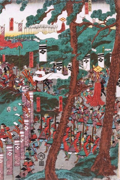 Marching Warriors  by Yamato Yoshinobu - Hand-Painted Oil Painting Reproduction
