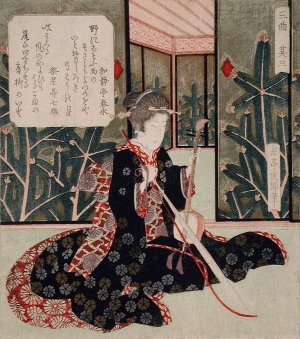 Kokyu by Yashima Gakutei Oil Painting