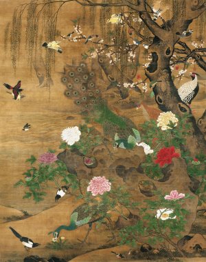 Birds Gather under the Spring Willow by Yin Hong Oil Painting