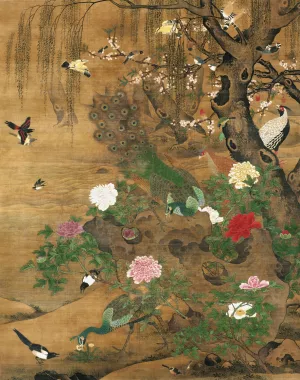 Birds Gather under the Spring Willow by Yin Hong Oil Painting