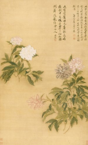 Peonies by Yun Shouping Oil Painting