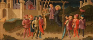 Saint Nicholas of Tolentino Saving a Hanged Man by Zanobi Di Jacopo Machiavelli Oil Painting
