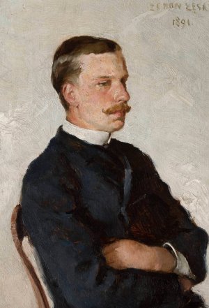 Portrait of a man by Zenon Leski Oil Painting
