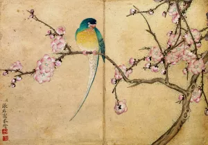 Bird with Plum Blossoms by Zhang Ruoai Oil Painting