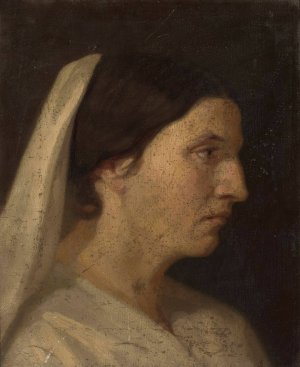 Portrait of a woman in profile by Zofia Szymanowska-Lenartowicz Oil Painting