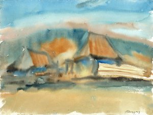 Hamlet in the Morning Mist by Zolo Palugyay Oil Painting