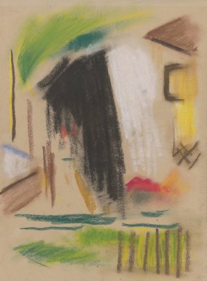 House with a Fence by Zolo Palugyay Oil Painting