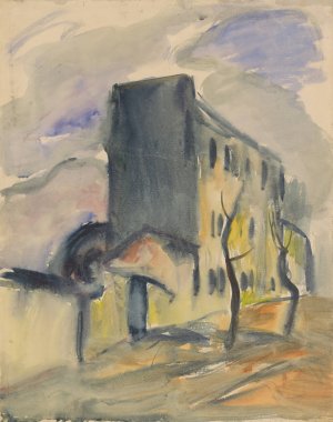 Lonely Blue House by Zolo Palugyay Oil Painting