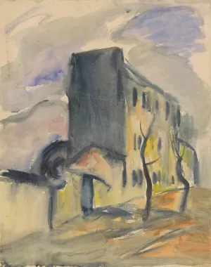 Lonely Blue House by Zolo Palugyay Oil Painting