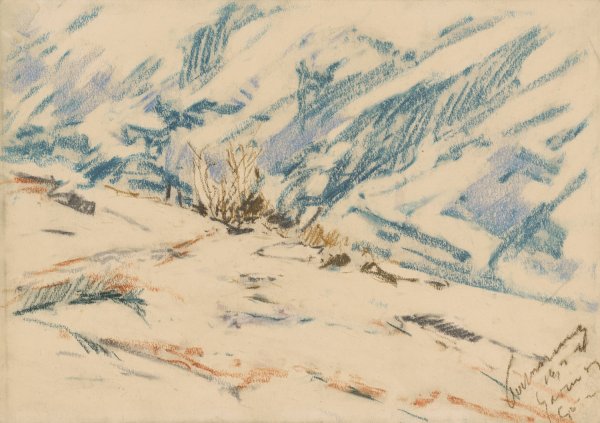 Snowy Mountainside  by Zolo Palugyay - Hand-Painted Oil Painting Reproduction