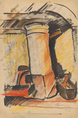 Still Life - Study for a Painting by Zolo Palugyay Oil Painting