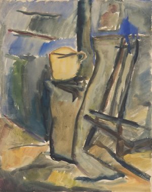 Still Life with Yellow Vessel by Zolo Palugyay Oil Painting