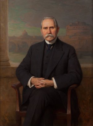 Portrait of Kazimierz Chledowski by Zygmunt Ajdukiewicz Oil Painting