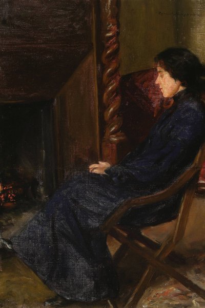 Portrait of a woman, bank director in Krakow by Zygmunt Andrychewicz - Hand-Painted Oil Painting Reproduction