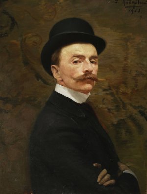Self-portrait by Zygmunt Andrychewicz Oil Painting