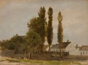Landscape with trees and houses by Zygmunt Sidorowicz Oil Painting