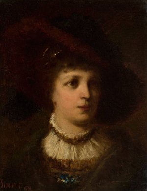 Portrait of a woman by Zygmunt Sidorowicz Oil Painting