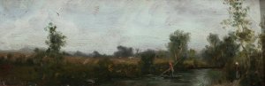 River Landscape by Zygmunt Sidorowicz Oil Painting