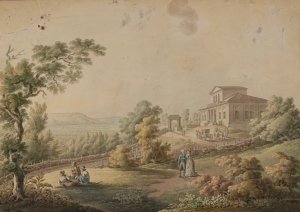 View of the manorial estate in Niegoszowice by Zygmunt Vogel Oil Painting