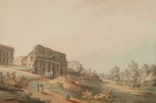 Main Product Photo of View of the park buildings in lazienki Park  Painting by Zygmunt Vogel