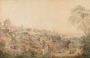 View of Warsaw from the side of the gardens in the Saint Casimir's Monastery by Zygmunt Vogel Oil Painting