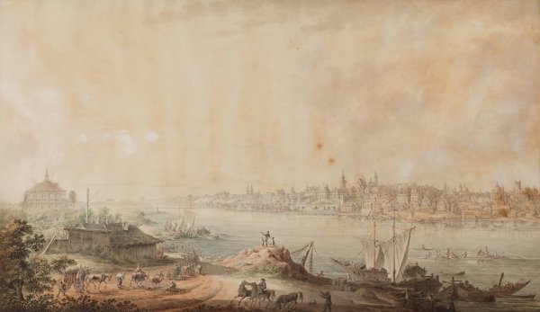 Main Product Photo of View of Warsaw from the side of the Loreto church in the Praga district  Painting by Zygmunt Vogel