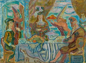 Banquet by Zygmunt Waliszewski Oil Painting