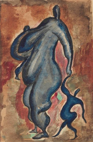 Main Product Photo of Black mother  Painting by Zygmunt Waliszewski