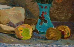 Blue flower vase by Zygmunt Waliszewski Oil Painting