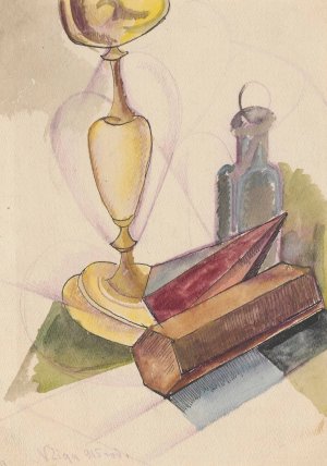 Cubist Still Life by Zygmunt Waliszewski Oil Painting