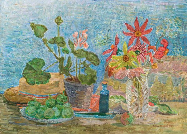 Flowers and fruit  by Zygmunt Waliszewski - Hand-Painted Oil Painting Reproduction
