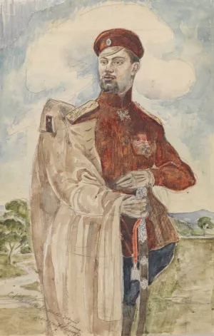 Portrait of the artist's brother-in-law, Kirill Zdanevich by Zygmunt Waliszewski Oil Painting
