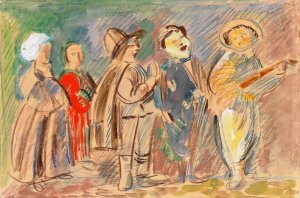 Singing boys by Zygmunt Waliszewski Oil Painting