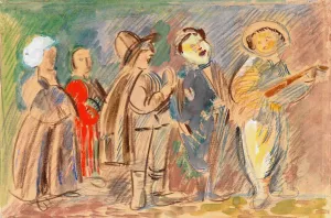 Singing boys by Zygmunt Waliszewski Oil Painting