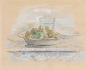 Still life with almonds by Zygmunt Waliszewski Oil Painting
