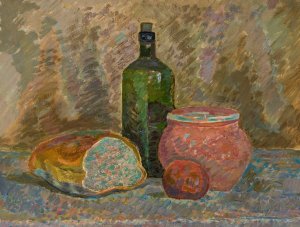 Still life with bread by Zygmunt Waliszewski Oil Painting